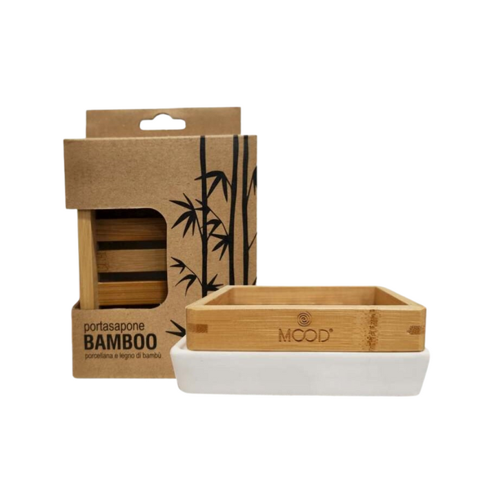 Portasapone bamboo e porcellana