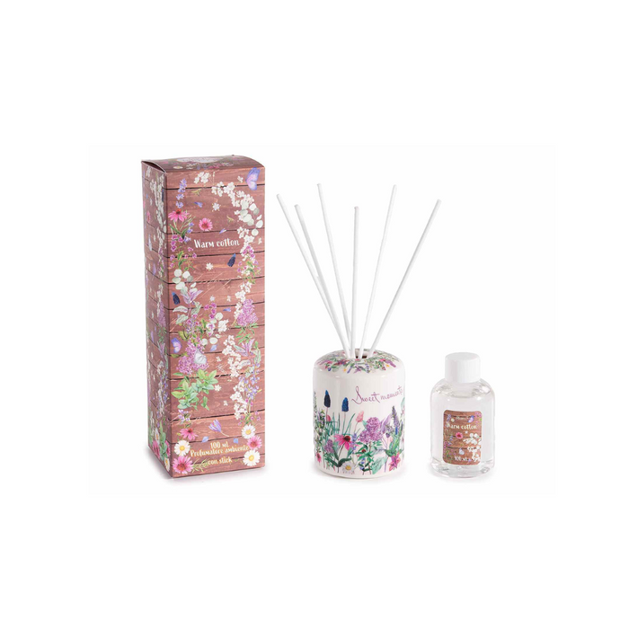 Profumatore ambiente in ceramica stampa floreale