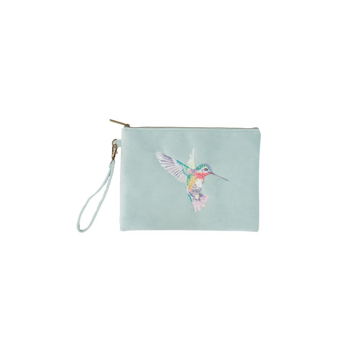Sacchetto ricamato con colibrì "Wisteria Wishes