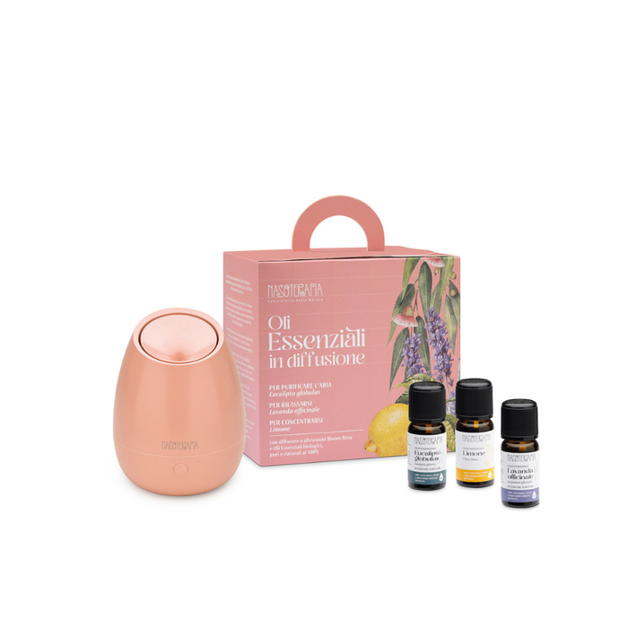 Kit Oli Essenziali in Diffusione e Diffusore Bloom Rosa