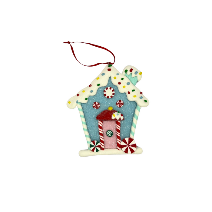 Decorazione Casa candycane azzurra
