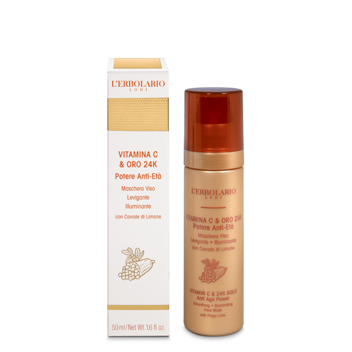 Maschera Viso Vitamina C & Oro 24K