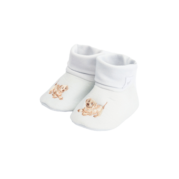 Scarpine neonato con ricamo cane