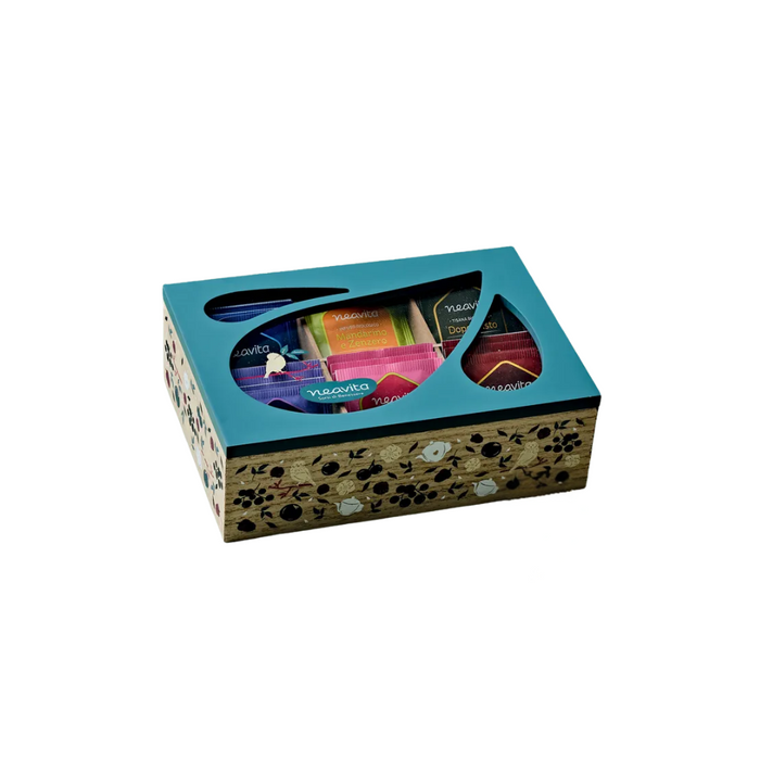 Cofanetti Legno Cofanetto Legno Azzurro 3/4/6 scomparti