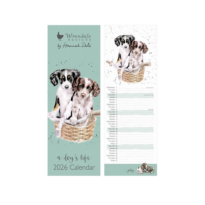 Calendario sottile 'A Dog's Life' 2026