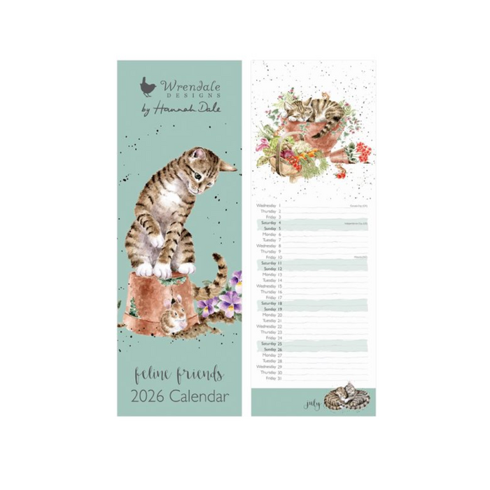 Calendario sottile 'Feline Friends' 2026