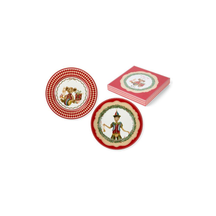 Set 2 piatti dolce/frutta in ceramica con scatola regalo – Vintage toys