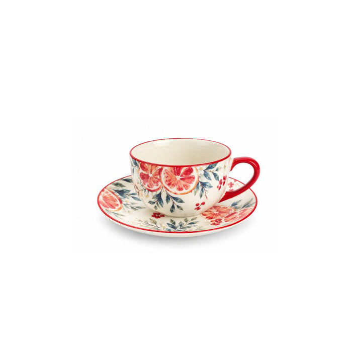 Tazza con Piattino con Arance in Porcellana – Velvet Luxury