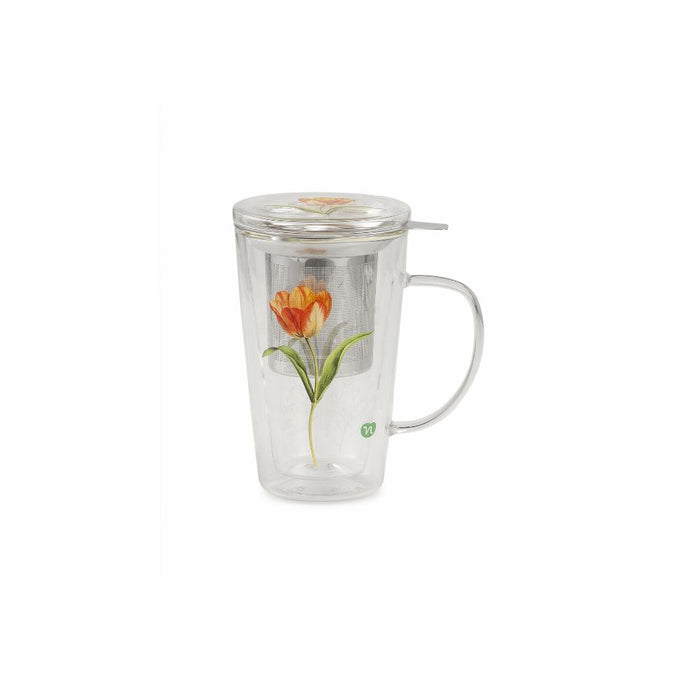 Infusiera in Vetro Doppio Muro Tulipano Giallo Rituali Botanici