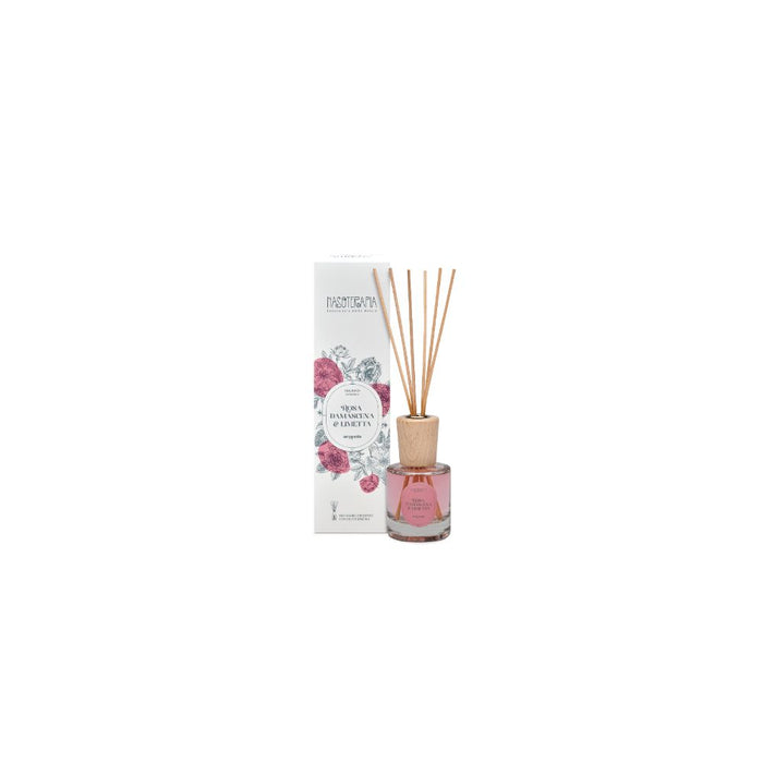 Diffusore a bastoncino Rosa damascena e limetta