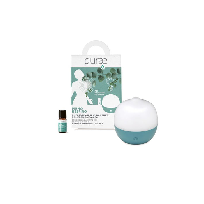 Kit Diffusione Balsamica con Diffusore a Ultrasuoni Piper Pieno Respiro
